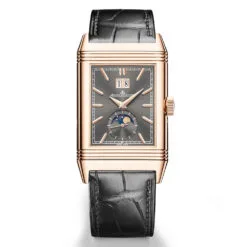 Jaeger-LeCoultre Q71125E1 Reverso Tribute Nonantieme Enamel Pink Gold Grey Dial Watch