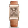 Jaeger-LeCoultre Q714256J Reverso Tribute Geographic Pink Gold Chocolate Dial Watch
