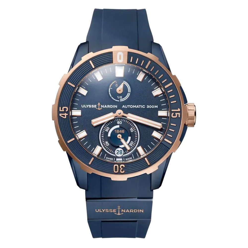Ulysse Nardin 1185-170-3/BLUE Diver Chronometer 44mm Blue Dial Watch 3 Ulysse Nardin 1185-170-3/BLUE Diver Chronometer 44mm Blue Dial Watch