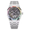 Audemars Piguet 15412Bc.yg.1224Bc.03-B Royal Oak Double Balance Wheel Openworked Frosted White Gold - Rainbow Skeleton Dial Watch