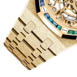 Audemars Piguet 15468BA.YG.1259BA.01-B Royal Oak Double Balance Wheel Openworked Frosted Yellow Gold - Rainbow Dial Watch - Image 3