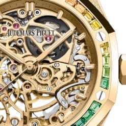 Audemars Piguet 15468BA.YG.1259BA.01-B Royal Oak Double Balance Wheel Openworked Frosted Yellow Gold - Rainbow Dial Watch - Image 2