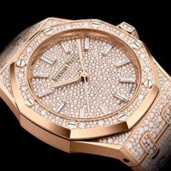 Audemars Piguet 15552OR.ZZ.1358OR.01 Royal Oak Selfwinding Pink Gold - Snow-Set Dial Watch - Image 3