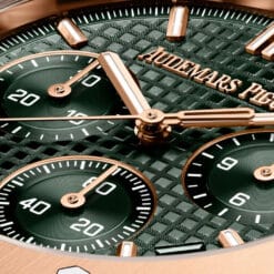 Audemars Piguet 26240OR.OO.1320OR.08 Royal Oak Selfwinding Chronograph Pink Gold Green Dial Watch - Image 2
