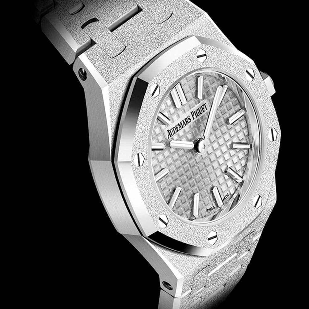 Audemars Piguet 67630Bc.gg.1312Bc.01-B Royal Oak Mini Frosted White Gold Quartz Silver Dial Watch - Image 3