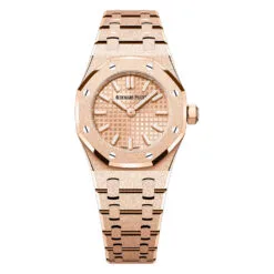 Audemars Piguet 67630OR.GG.1312OR.01-B Royal Oak Mini Frosted Pink Gold Quartz Pink Dial Watch
