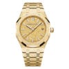 Audemars Piguet 77450Ba.gg.1361Ba.01 Royal Oak Selfwinding Frosted Yellow Gold Crystal Sand Dial Watch