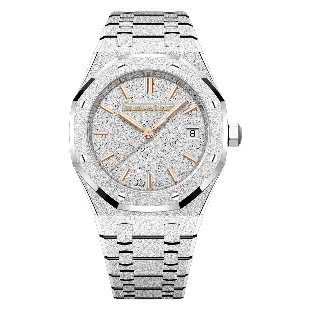 Audemars Piguet 77450BC.GG.1361BC.01 Royal Oak Selfwinding Frosted White Gold Crystal Sand Dial Watch 3 Audemars Piguet 77450BC.GG.1361BC.01 Royal Oak Selfwinding Frosted White Gold Crystal Sand Dial Watch
