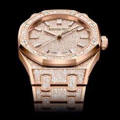 Audemars Piguet 77452OR.ZZ.1365OR.01 Royal Oak Selfwinding Pink Gold - Snow-Set Dial Watch - Image 2