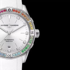 Ulysse Nardin 8163-182B1LE-1A-RAIN/3A Lady Diver Rainbow 39mm Silver Dial Watch - Image 2