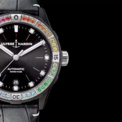 Ulysse Nardin 8163-182B1LE-2A-RAIN/1A Lady Diver Rainbow 39mm Black Dial Watch - Image 2