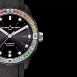 Ulysse Nardin 8163-182B1LE-2A-RAIN/3A Lady Diver Rainbow 39mm Black Dial Watch - Image 2