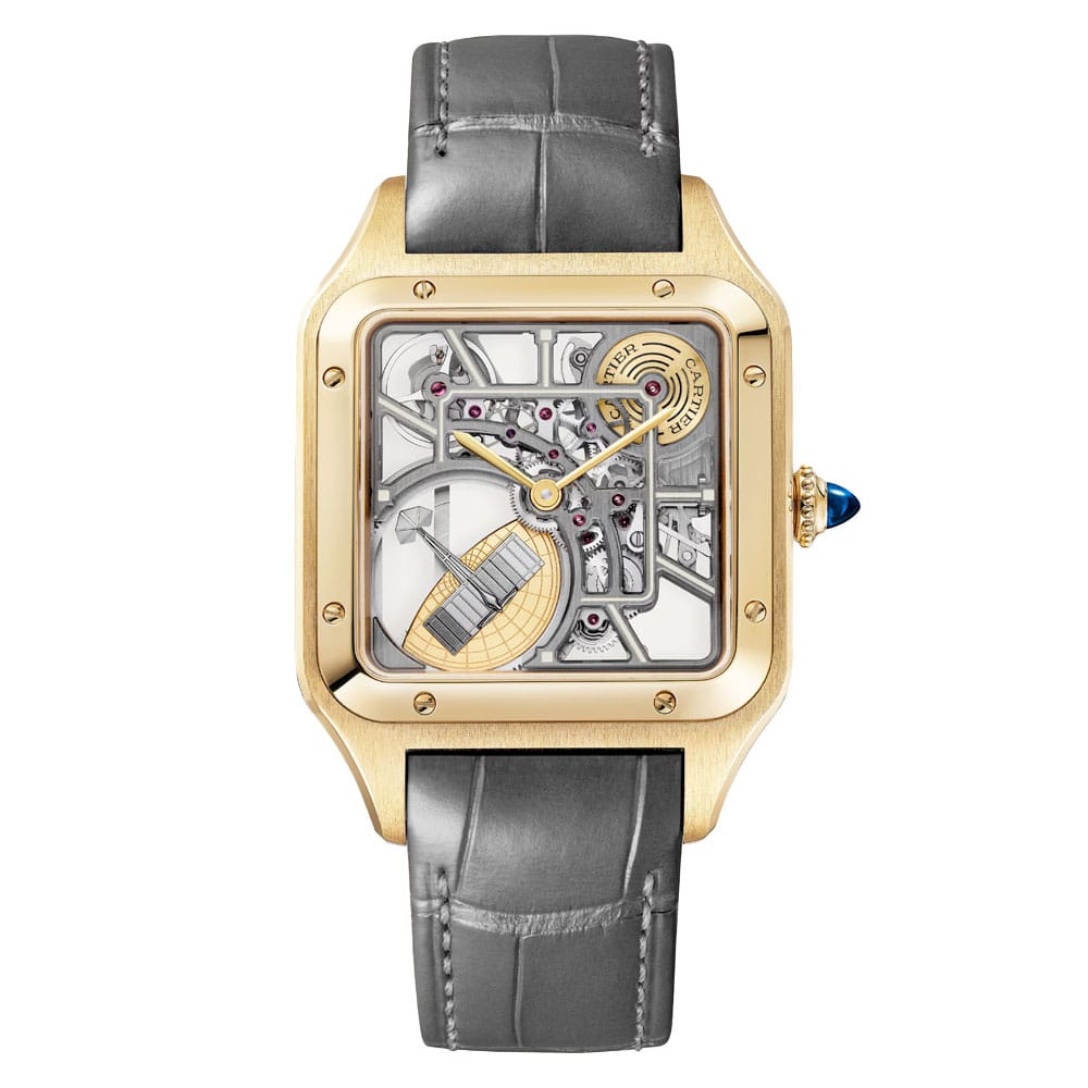 Cartier-Whsa0043-Santos-Dumont-Micro-Rotor-Yellow-Gold-Skeleton-Watch
