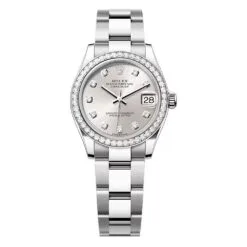 Rolex 278384rbr-0033 Datejust 31mm Stainless Steel - White Gold Oyster Silver Diamond-set Dial Watch