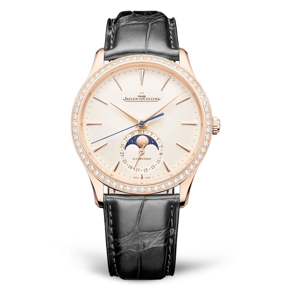Jaeger-Lecoultre Q1362503 Master Ultra Thin Moon Pink Gold - Diamond Eggshell Dial Watch