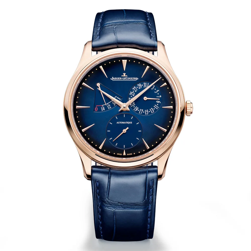Jaeger-LeCoultre Q137258J Master Ultra Thin Power Reserve Pink Gold Gradient Blue Dial Watch
