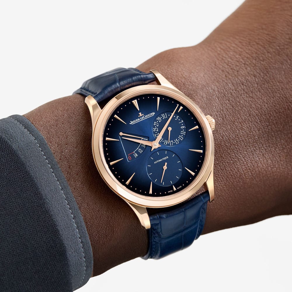 Jaeger-Lecoultre Q137258J Master Ultra Thin Power Reserve Pink Gold Gradient Blue Dial Watch - Image 3