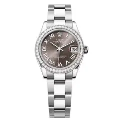 Rolex 278384rbr-0025 Datejust 31mm Stainless Steel - White Gold Diamond Oyster Dark Grey Dial Watch