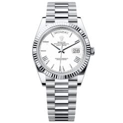Rolex Day-Date 228236-0010 White Dial 40mm Platinum Men's Watch