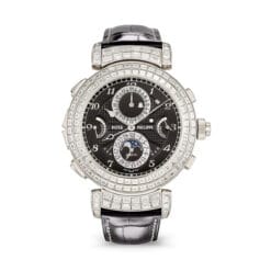 Patek Philippe 6300/400G-001 Grandmaster Chime White Gold - Diamond Black Dial Watch