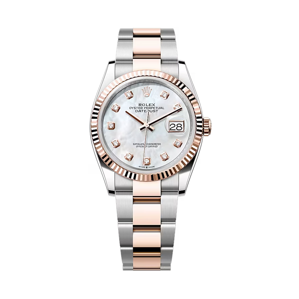 Rolex 126231-0022 Datejust 36mm Stainless Steel - Everose Gold Oyster Mother-of-Pearl Diamond Dial Watch 3 Rolex 126231-0022 Datejust 36mm Stainless Steel - Everose Gold Oyster Mother-of-Pearl Diamond Dial Watch