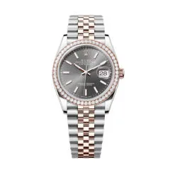 Rolex 126281rbr-0001 Datejust 36mm Stainless Steel - Everose Gold - Diamond Jubilee Slate Dial Watch