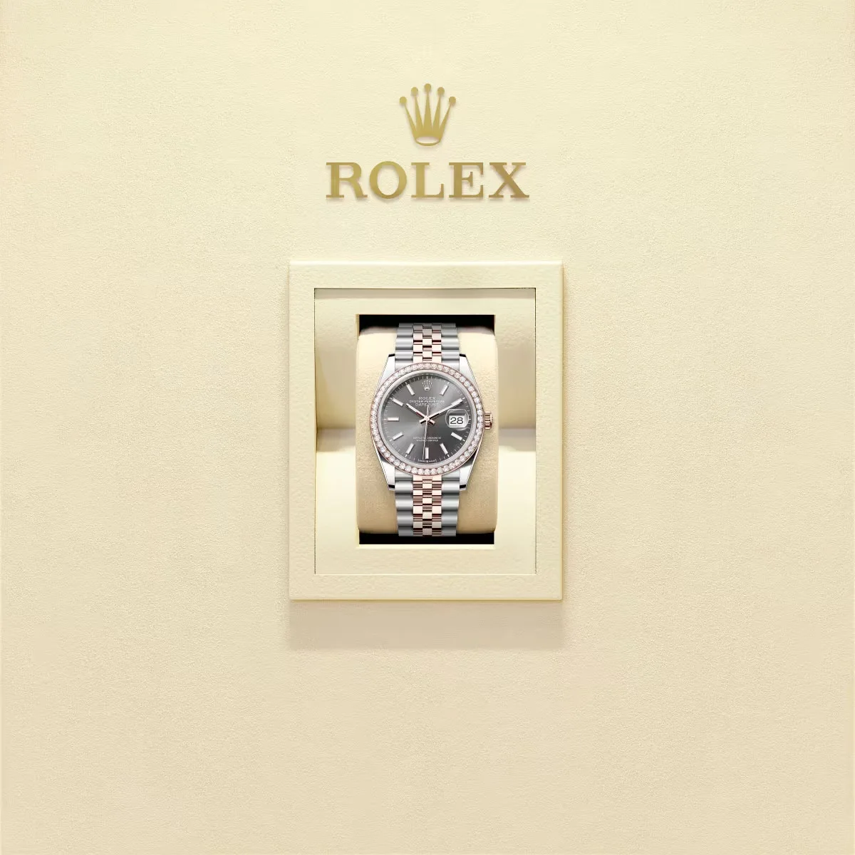 Rolex 126281rbr-0001 Datejust 36mm Stainless Steel - Everose Gold - Diamond Jubilee Slate Dial Watch - Image 2