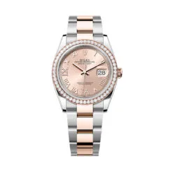 Rolex 126281rbr-0016 Datejust 36mm Stainless Steel - Everose Gold - Diamond Oyster Rose Roman Diamond Dial Watch