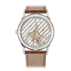 Patek Philippe 6196P 001 Calatrava 38mm Platinum Rose Gilt Dial Watch b