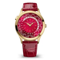 Patek Philippe 7129J-001 World Time 38mm Yellow Gold Carmine Red Dial Watch