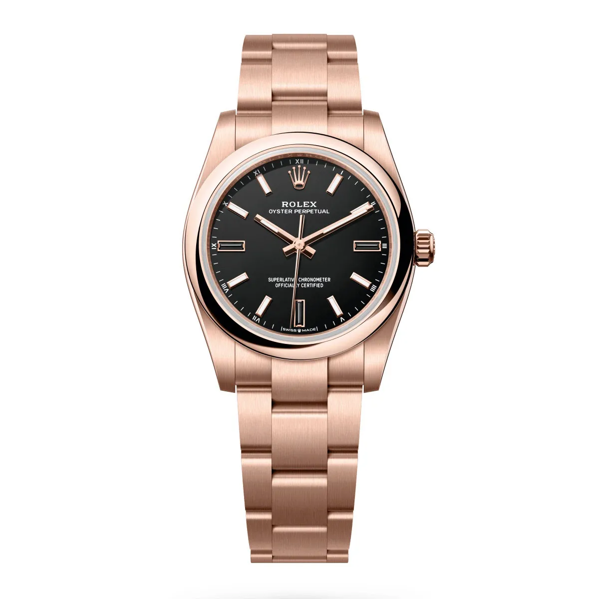 Rolex 124205-0001 Oyster Perpetual 34mm Everose Gold Black Dial Watch 3 Rolex 124205-0001 Oyster Perpetual 34mm Everose Gold Black Dial Watch
