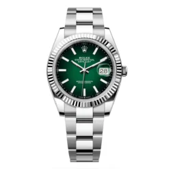 Rolex 126334-0033 Datejust 41mm Oystersteel White Gold Green Ombre Dial Watch
