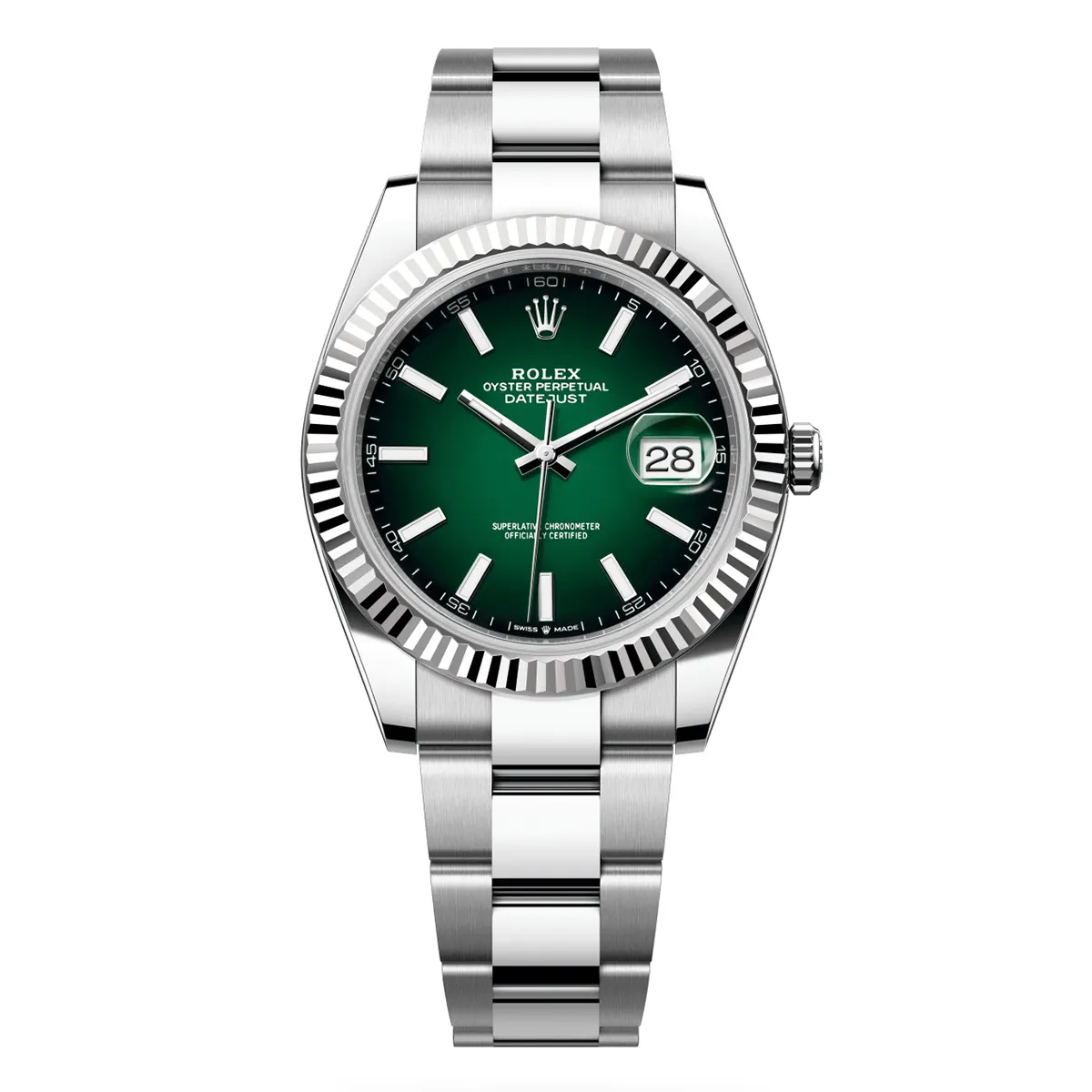 Rolex 126334-0033 Datejust 41mm Oystersteel White Gold Green Ombre Dial Watch 2 Rolex 126334-0033 Datejust 41mm Oystersteel White Gold Green Ombre Dial Watch