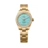 Rolex 276248RBR-0001 Oyster Perpetual 28mm Yellow Gold Diamond Turquoise Watch