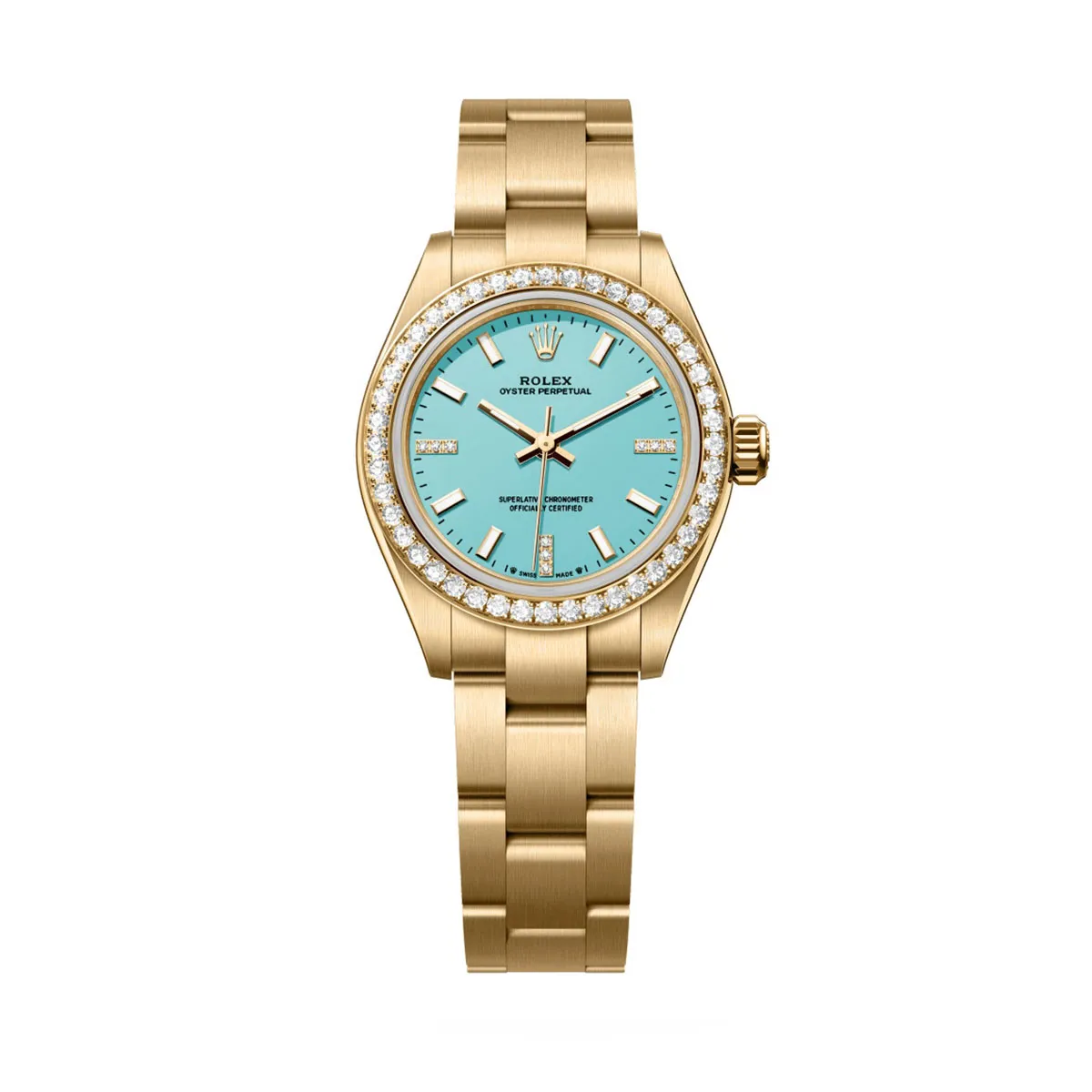 Rolex 276248RBR-0001 Oyster Perpetual 28mm Yellow Gold Diamond Turquoise Watch 3 Rolex 276248RBR-0001 Oyster Perpetual 28mm Yellow Gold Diamond Turquoise Watch