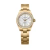 Rolex 276248RBR-0002 Oyster Perpetual 28mm Yellow Gold Diamond Mother of Pearl Watch