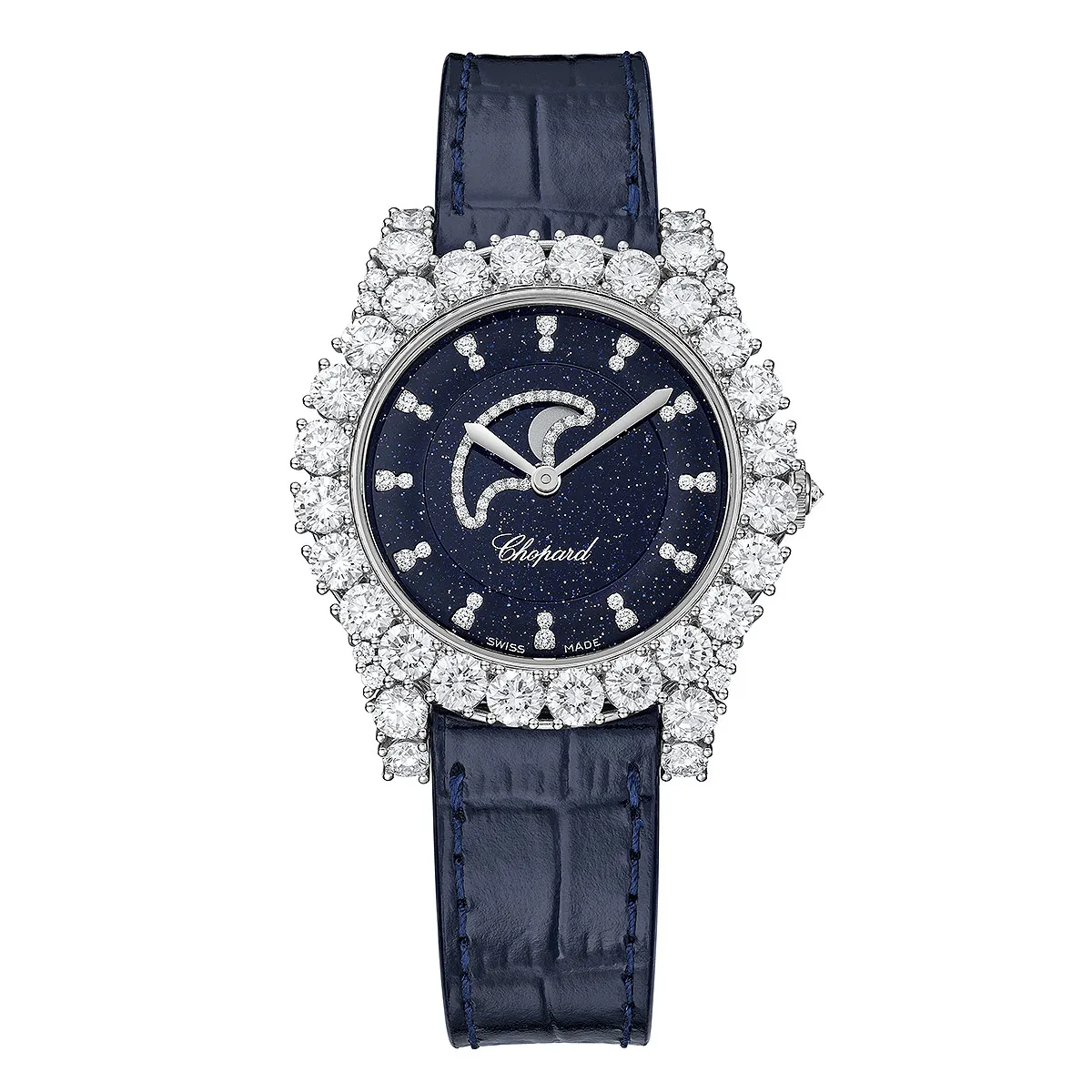 Chopard 139445-1001 L'Heure du Diamant Moonphase 36mm White Gold Diamond Watch 3 Chopard 139445-1001 L'Heure du Diamant Moonphase 36mm White Gold Diamond Watch