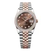 Rolex 126281RBR-0041 Datejust 36mm Oystersteel Everose Gold Chocolate Diamond Dial Diamond Bezel Jubilee Watch