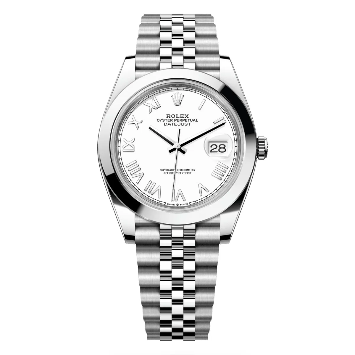 Rolex 126300-0028 Datejust 41mm Oystersteel Intense White Roman Smooth Jubilee Watch 3 Rolex 126300-0028 Datejust 41mm Oystersteel Intense White Roman Smooth Jubilee Watch