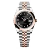 Rolex 126301-0024 Datejust 41mm Oystersteel Everose Gold Bright Black Roman Smooth Jubilee Watch