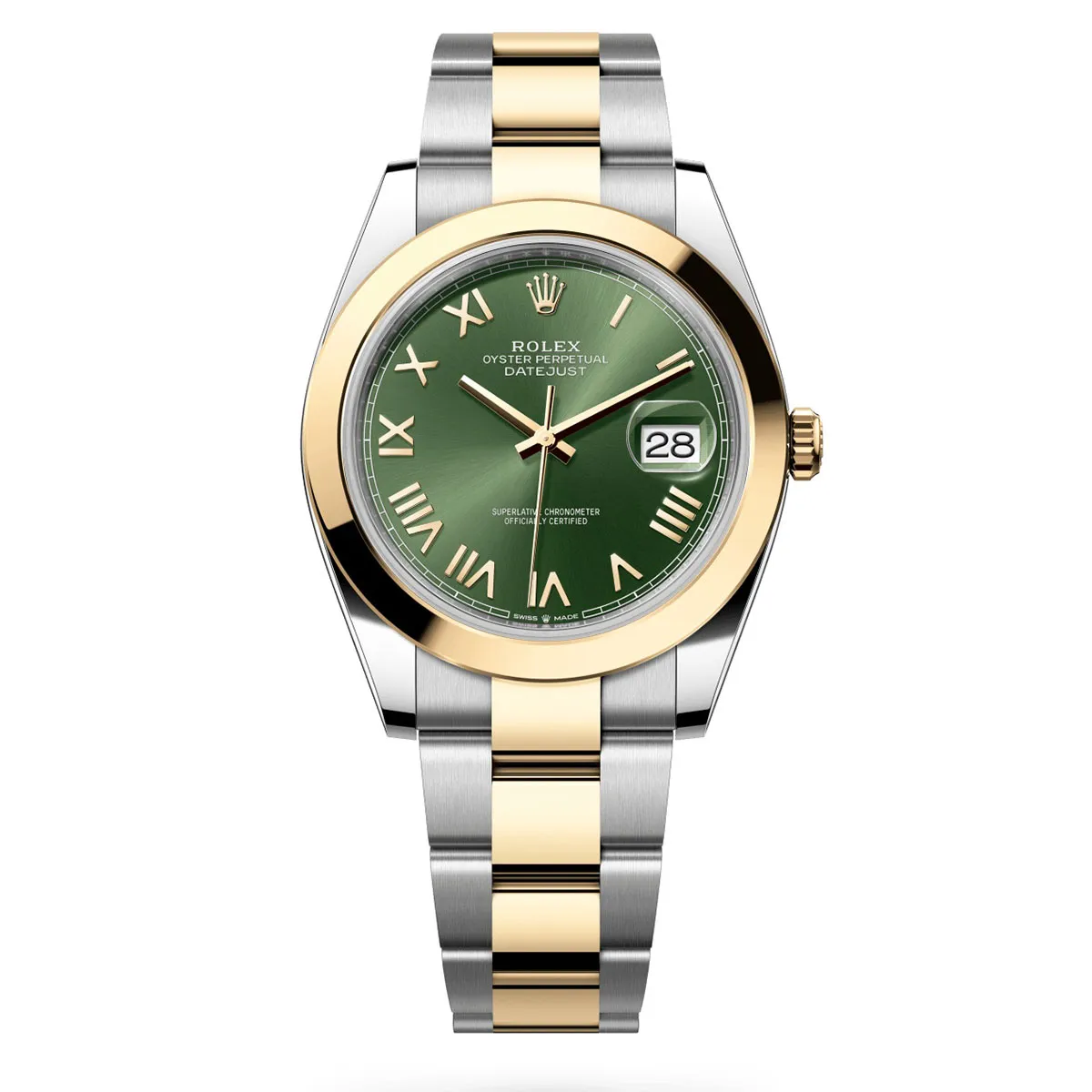 Rolex 126303-0023 Datejust 41mm Oystersteel Yellow Gold Olive Green Roman Smooth Oyster Watch 3 Rolex 126303-0023 Datejust 41mm Oystersteel Yellow Gold Olive Green Roman Smooth Oyster Watch