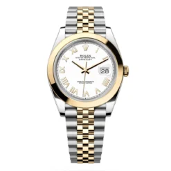 Rolex 126303-0026 Datejust 41mm Oystersteel Yellow Gold Intense White Roman Smooth Jubilee Watch