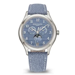 Patek Philippe 4946G-001 Annual Calendar 38mm White Gold Blue-Grey Shantung Dial Watch