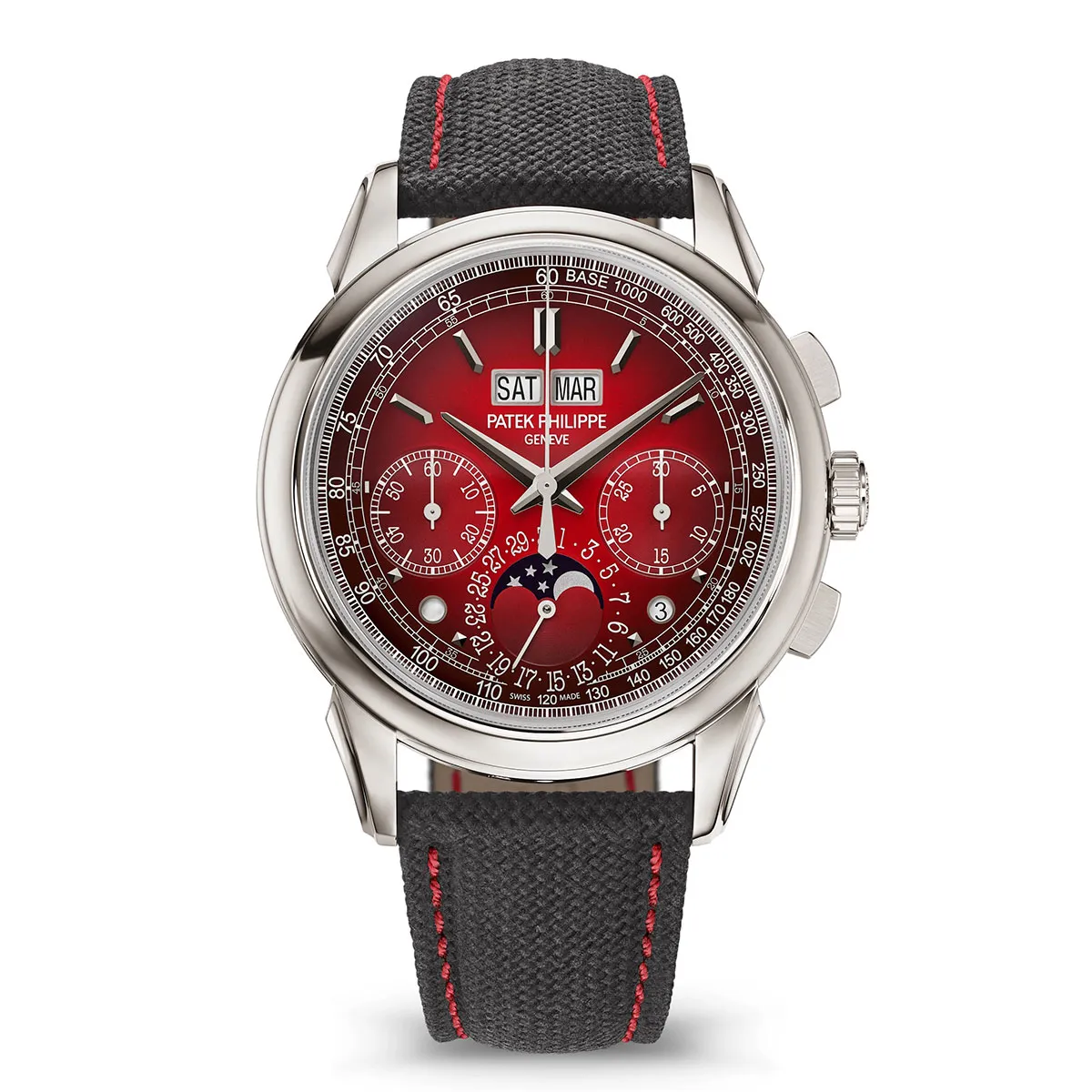 Patek Philippe 5270P-017 Chronograph Perpetual Calendar 40mm Platinum Red Dial Watch 3 Patek Philippe 5270P-017 Chronograph Perpetual Calendar 40mm Platinum Red Dial Watch