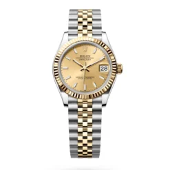 Rolex 278273-0014 Datejust 31mm Oystersteel Yellow Gold Champagne Dial Fluted Jubilee Watch