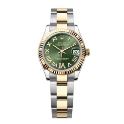 Rolex 278273-0015 Datejust 31mm Oystersteel Yellow Gold Olive Green Diamond Dial Fluted Oyster Watch