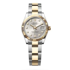 Rolex 278273-0019 Datejust 31mm Oystersteel Yellow Gold Silver Diamond Dial Fluted Oyster Watch