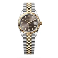 Rolex 278273-0022 Datejust 31mm Oystersteel Yellow Gold Dark Grey Diamond Dial Fluted Jubilee Watch