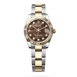 Rolex 278273-0023 Datejust 31mm Oystersteel Yellow Gold Black Mother of Pearl Diamond Dial Oyster Watch