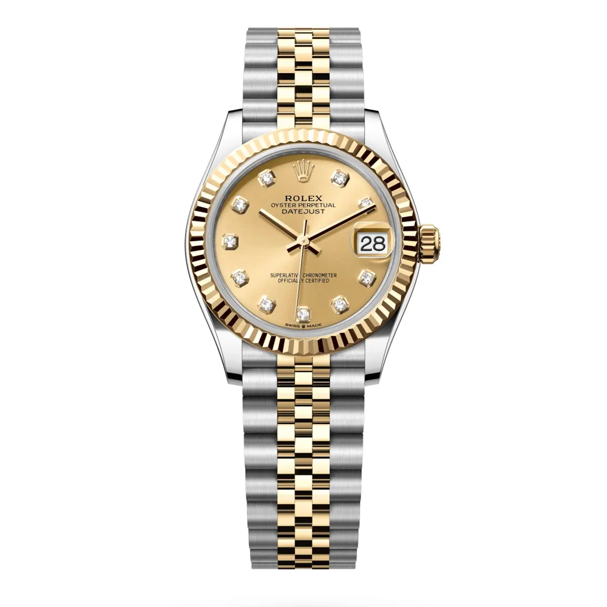 Rolex 278273-0026 Datejust 31mm Oystersteel Yellow Gold Champagne Diamond Dial Fluted Jubilee Watch 3 Rolex 278273-0026 Datejust 31mm Oystersteel Yellow Gold Champagne Diamond Dial Fluted Jubilee Watch
